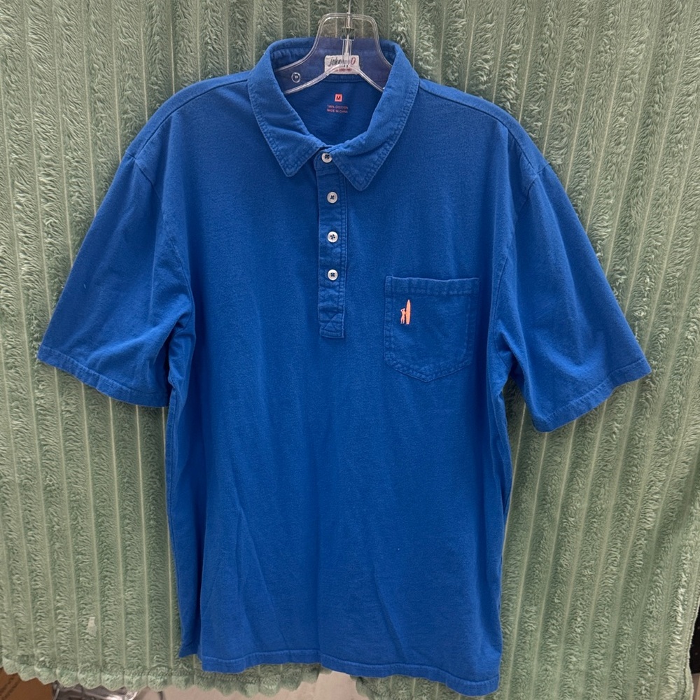 Johnnie-O Cotton Polo, Royal Blue Size M